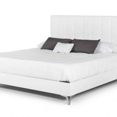 Nova Domus Angela - Italian Modern White Eco Leather Bed