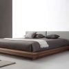 walnut grey low platform bed