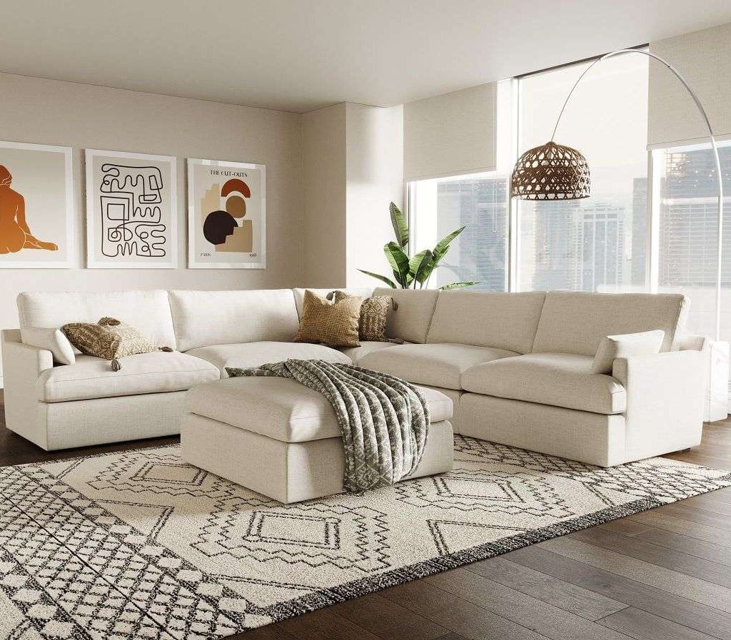 Divani Casa Danica light Grey Sectional Sofa
