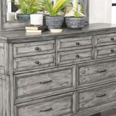 Avenue Traditional Gray 8 Drawer Dresser