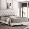 Kendall Tufted White & Gold Queen Bed