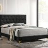 Kendall Tufted Black & Gold Bed