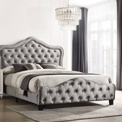 Bella Grey Tufted Bed