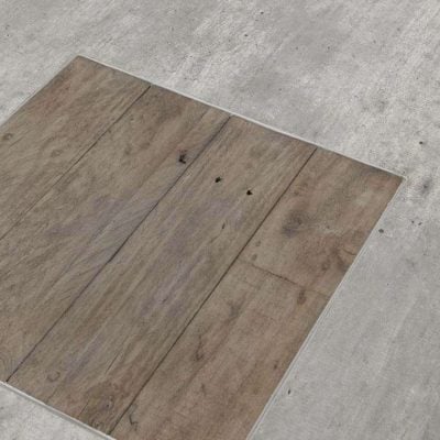 Reclaimed wood and concrete coffee tble