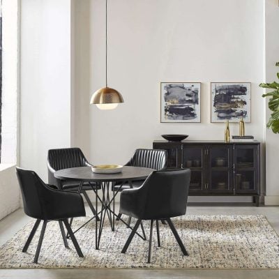 Rennes Round Black Dining Table