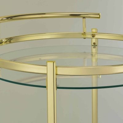 Chrissy Small Round Gold Bar Cart