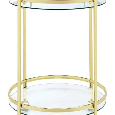 Chrissy Small Round Gold Bar Cart