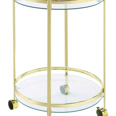 Chrissy Small Round Gold Bar Cart