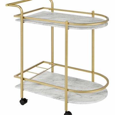 Desiree Marble & Gold Bar Cart