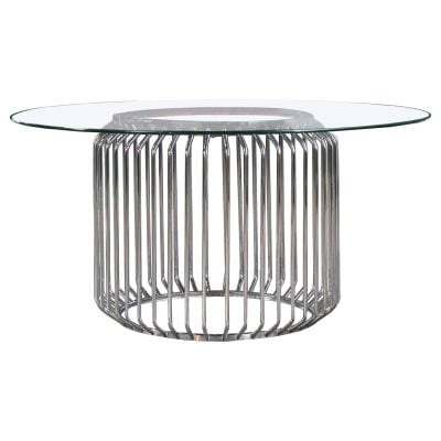 Veena Round Dining Table Base Chrome