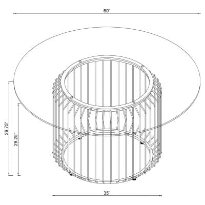 Veena Round Dining Table Base Chrome
