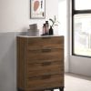 Mays 4-Drawer Chest Walnut Brown With Faux Marble To