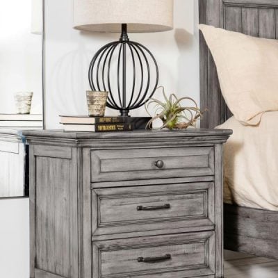 Avenue 3-Drawer 3 drawer Nightstand With Dual USB Ports Grey