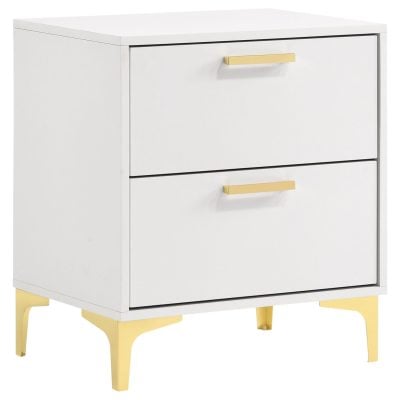 Kendall White & Gold Nightstand