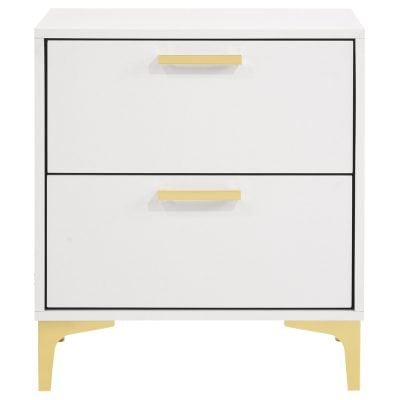 Kendall White & Gold Nightstand