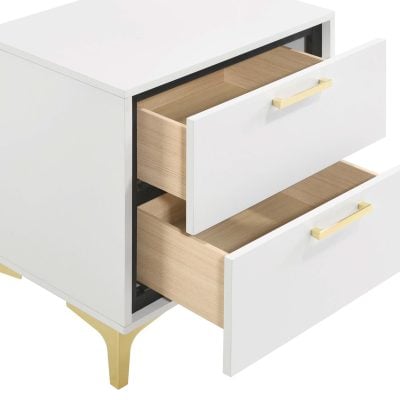 Kendall White & Gold Nightstand