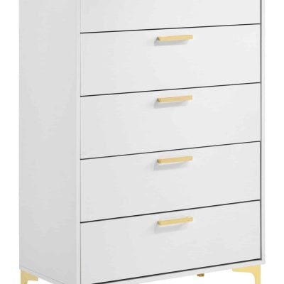 Kendall White & Gold Bedroom Chest Coaster furniture