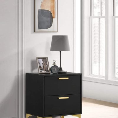 Kendall black and gold nightstand