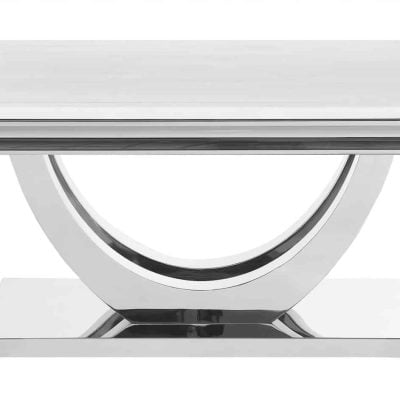 Adabella U-Base Rectangle Coffee Table White And Chrome