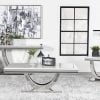 Adabella U-Base Rectangle Coffee Table White And Chrome