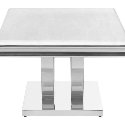Adabella U-Base Rectangle Coffee Table White And Chrome