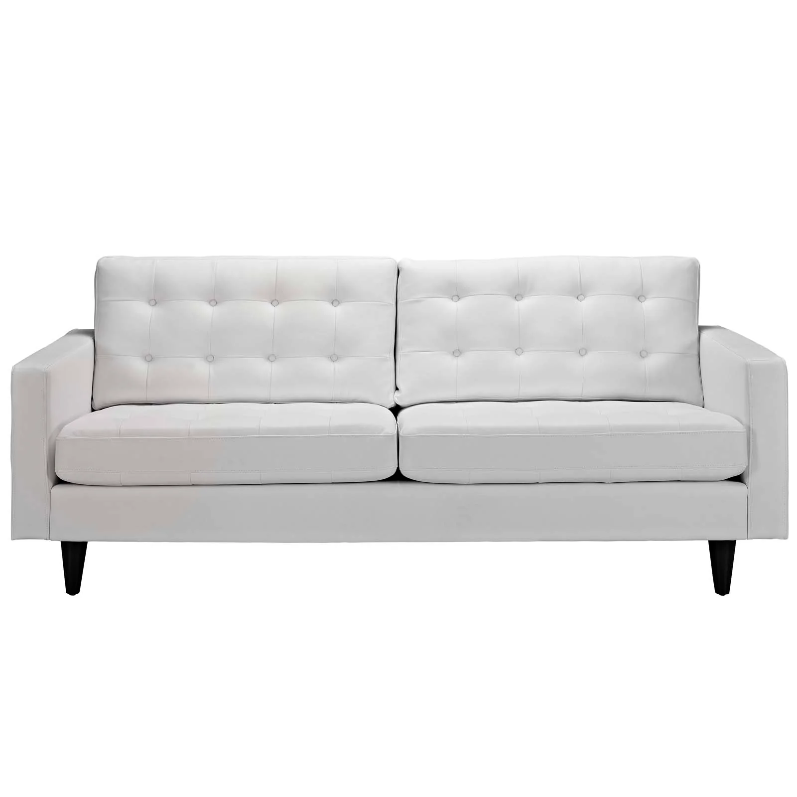 Empress White Leather Sofa