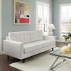 Empress White Leather Sofa