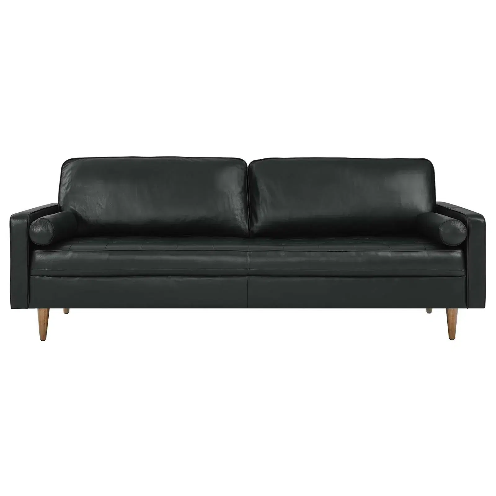 Valour Genuine Top Grain Black Leather Sofa