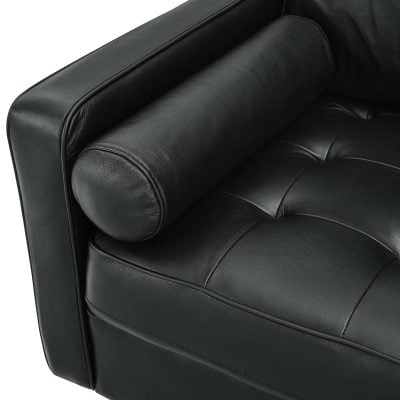 Valour Genuine Top Grain Black Leather Sofa