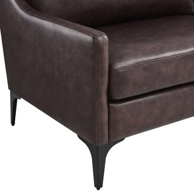Corland Brown Leather Sofa By Modway Furniture