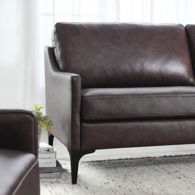 Corland Brown Leather Sofa By Modway Furniture