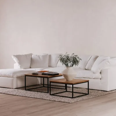 Clay White Modular Stain Resistant Sofa