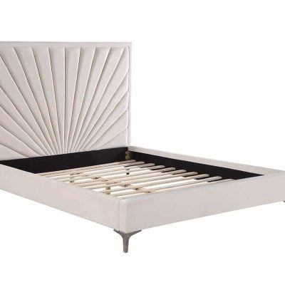 Faiz Velvet Chanel Tufted Queen Bed