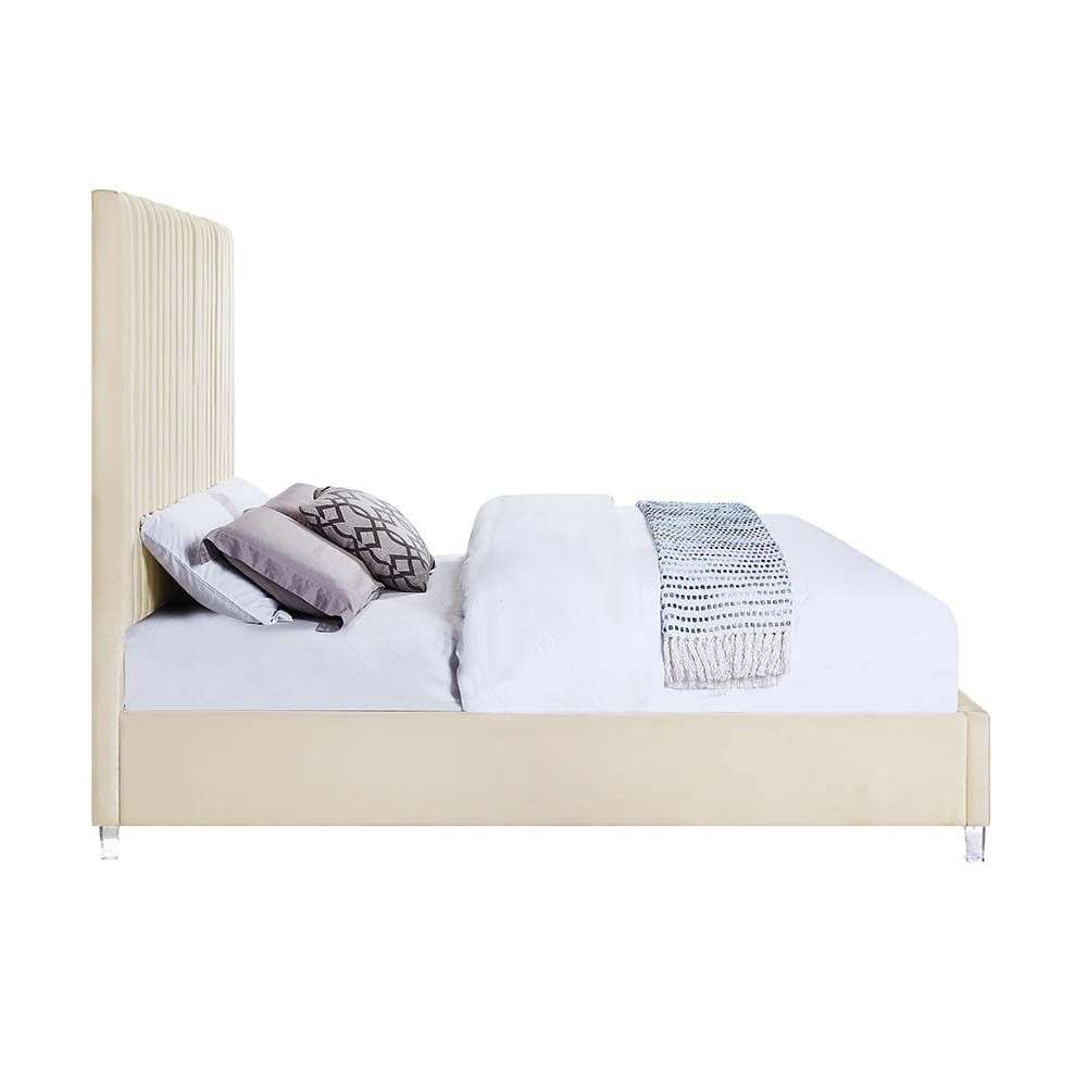 Edzia beige velvet bed BD00963Q
