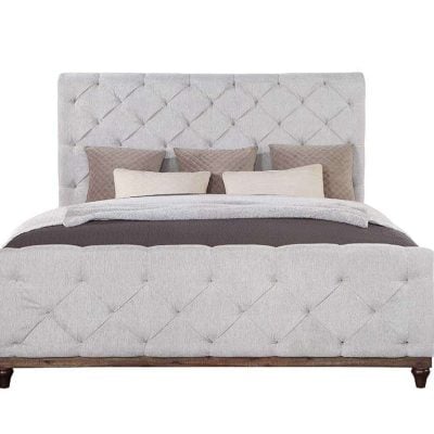 Andria Luxury Tufted bed with Rolled Headboard