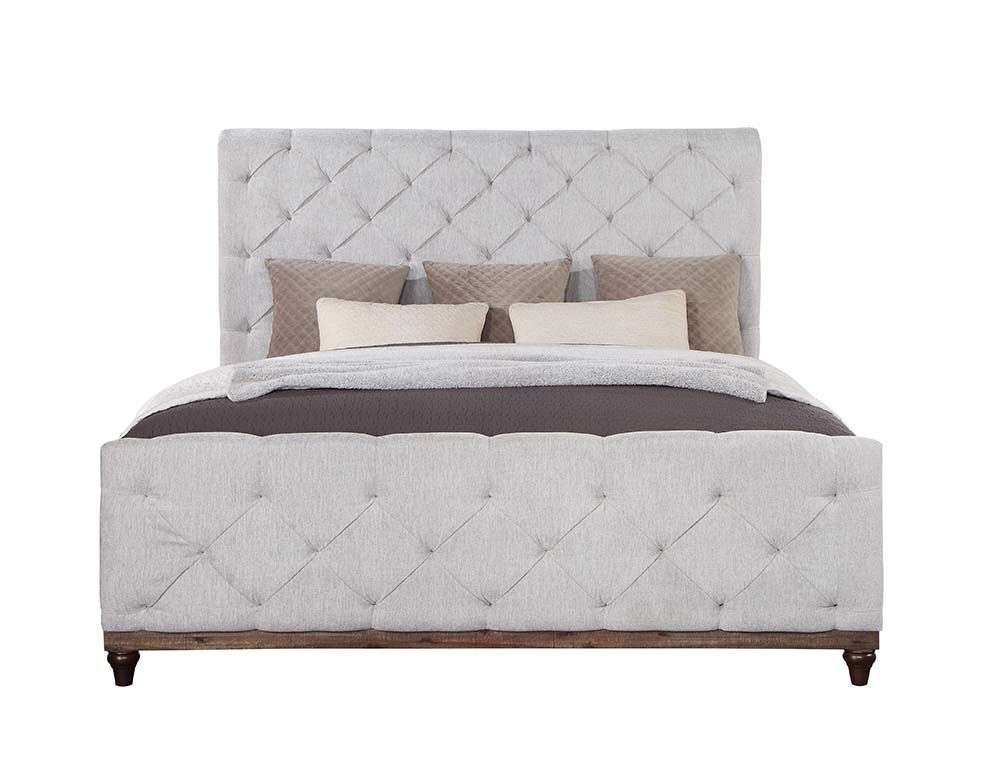 Andria Luxury Tufted bed with Rolled Headboard
