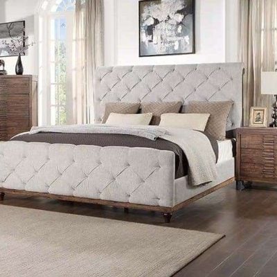 Andria Luxury Tufted bed with Rolled Headboard