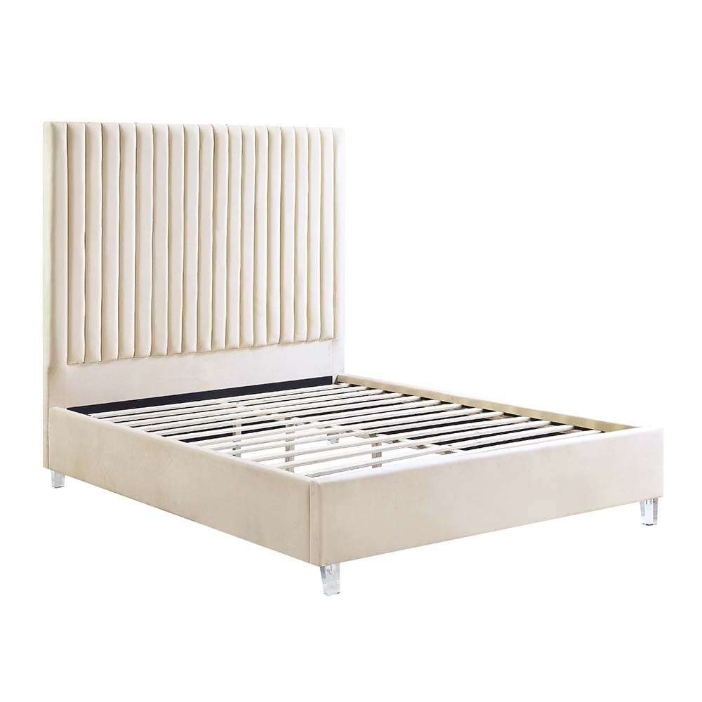 Edzia beige velvet bed BD00963Q