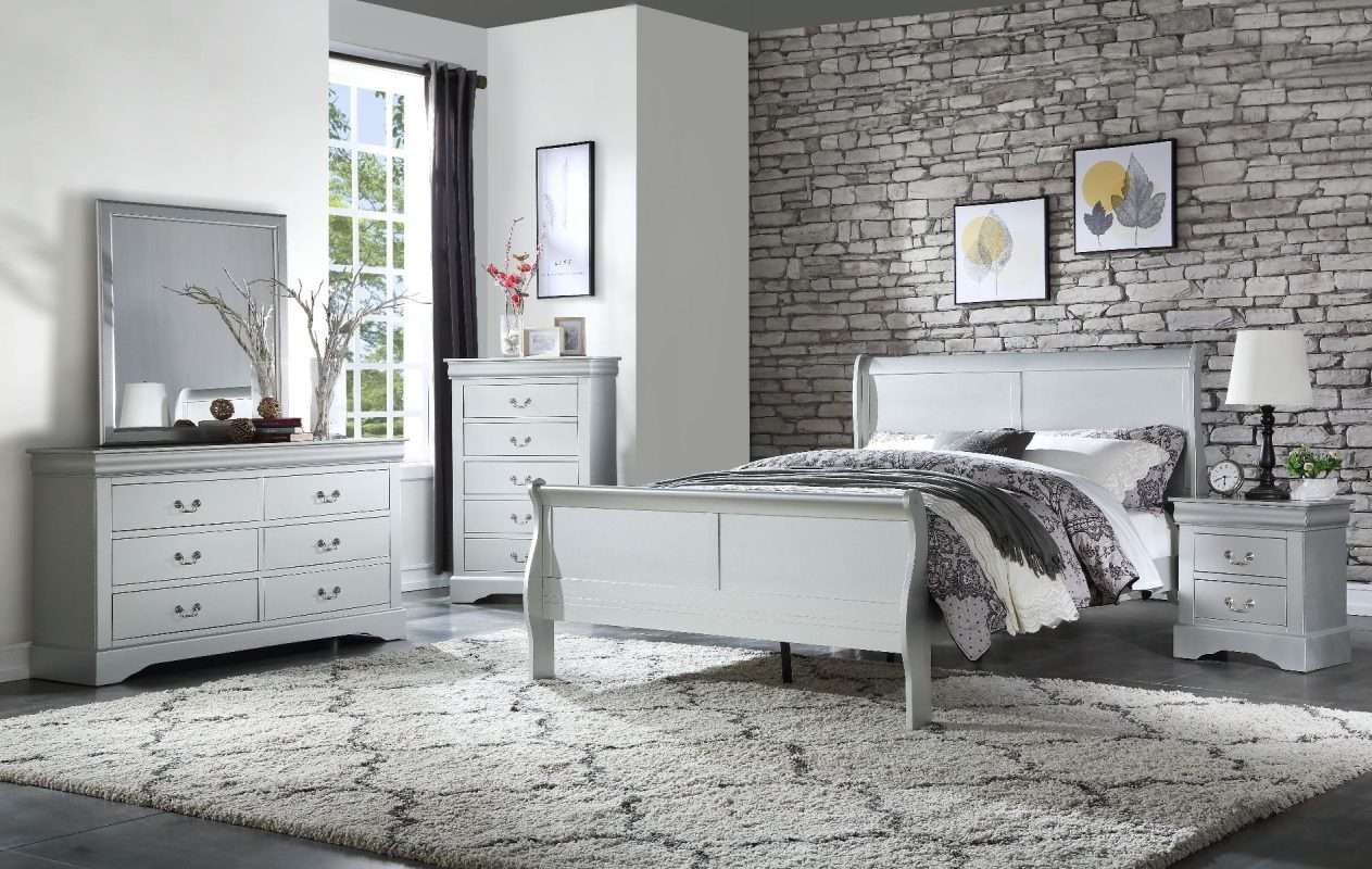 silver bedroom dresser sets