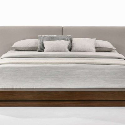 Modrest Tokyo - Contemporary Walnut and Grey Platform Bed VGMABR-90-WAL-GRAY