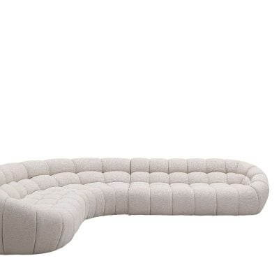 Divani Casa Yolonda - Modern Beige Curved Sectional Sofa VGEV-2126B-LGB-SECT