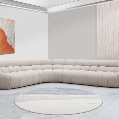 Divani Casa Yolonda - Modern Beige Curved Sectional Sofa VGEV-2126B-LGB-SECT