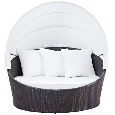 Convene White Canopy Outdoor Patio Daybed