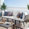 Riverside 3 Piece Outdoor Patio Aluminum Sectional Sofa Set SKU: EEI-3782-SLA-WHI
