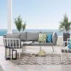 Riverside 4 Piece Outdoor Patio Aluminum Sectional SKU: EEI-3794-WHI-GRY