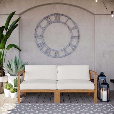 Bayport Outdoor Patio Teak Wood Sectional Sofa Set