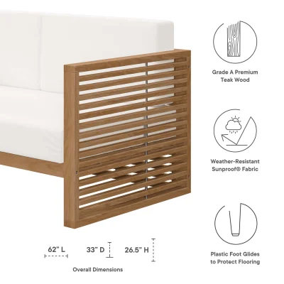 Carlsbad Teak Wood Outdoor Patio Sofa Set