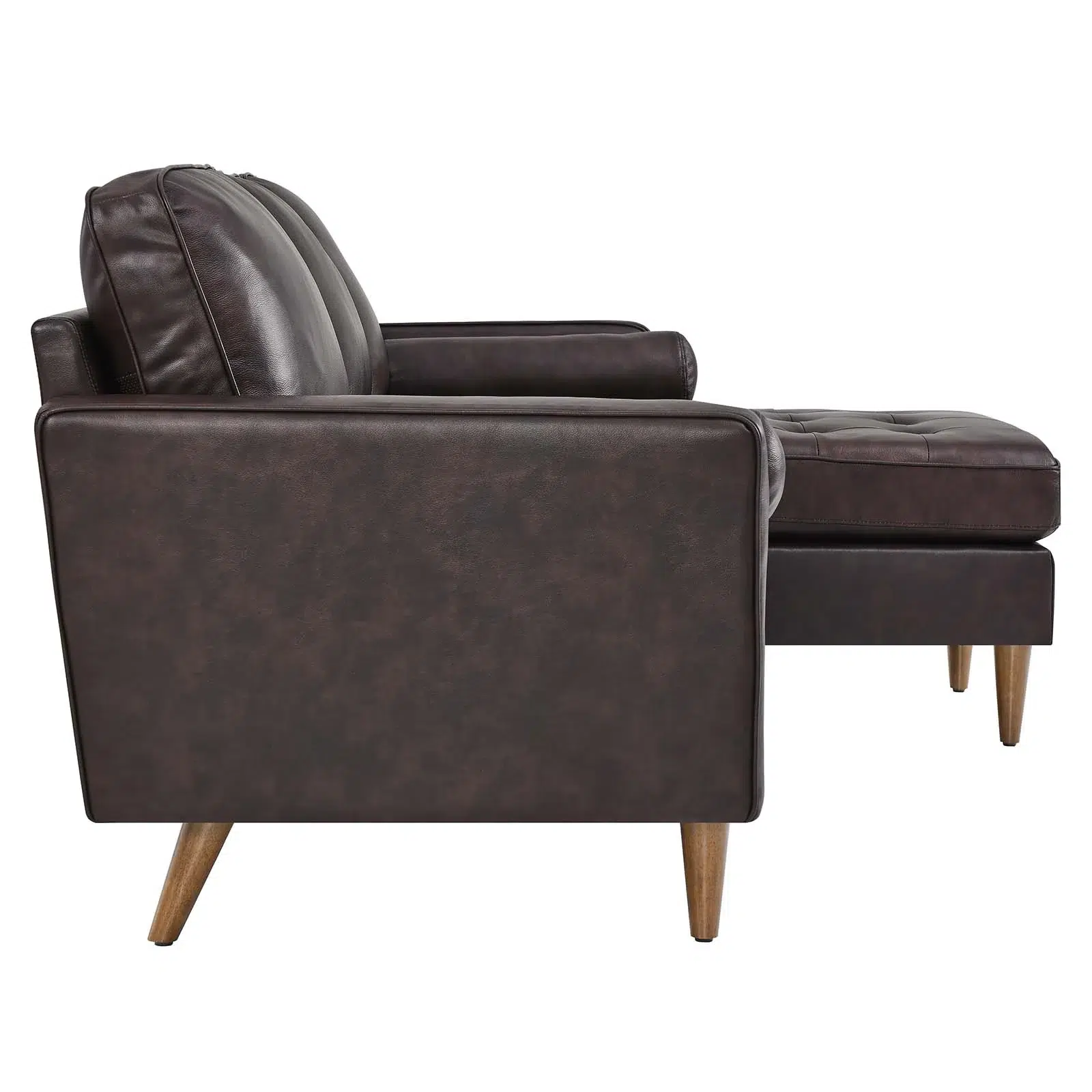 Valour 78" Brown Leather Small Sectional Sofa