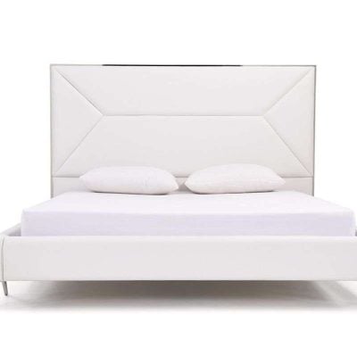 Modrest Candid Modern White Bed SKU VGVCBD1109