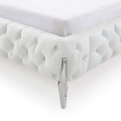 Modrest Legend Modern White Leather Bed